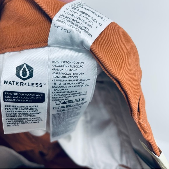 Levi’s Baggy Pans 26x31 Or 2 Women’s Trousers A Mid Rise Straight Leg Brown New - Picture 9 of 14